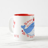 Whale du bitte mein Valentin sein? Zweifarbige Tasse (Vorderseite Links)