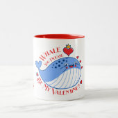 Whale du bitte mein Valentin sein? Zweifarbige Tasse (Mittel)