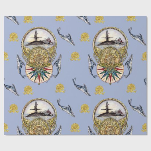 Whale eines Tale Wrapping Paper Geschenkpapier (Flach)