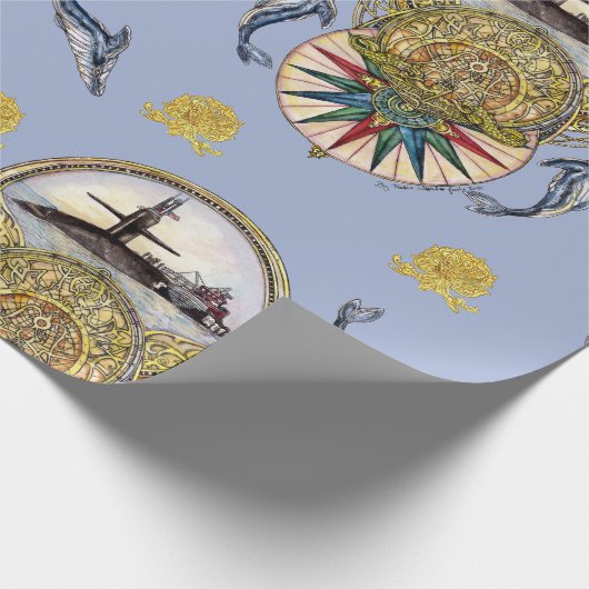 Whale eines Tale Wrapping Paper Geschenkpapier (Ecke)