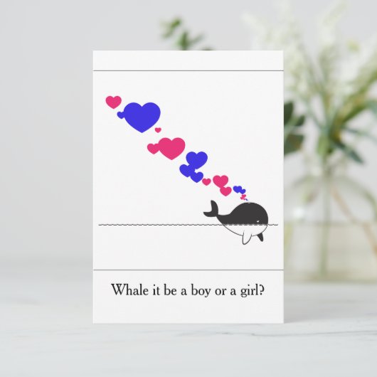 Whale es ein Junge oder ein Mädchen? Einladung (Stehend Vorderseite)