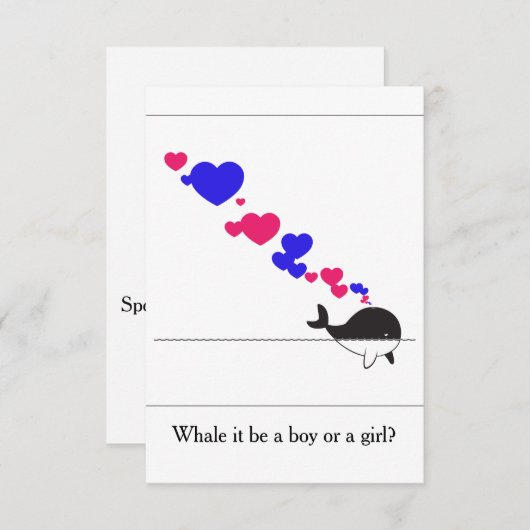 Whale es ein Junge oder ein Mädchen? Einladung (Vorne/Hinten)