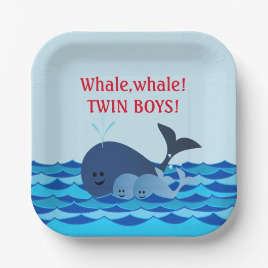 Whale Es ist ein Personalisierter Teller von zwei  (Vorderseite)