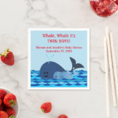 Whale, es ist eine Babydusche von zwei Jungen, Nap Serviette (Beispiel)