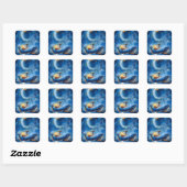 Whale Fantasy Quadratischer Aufkleber (Blatt)