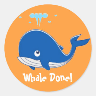 Whale Fertig! Runder Aufkleber