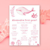 Whale First Birthday Milestone Geburtstag Poster