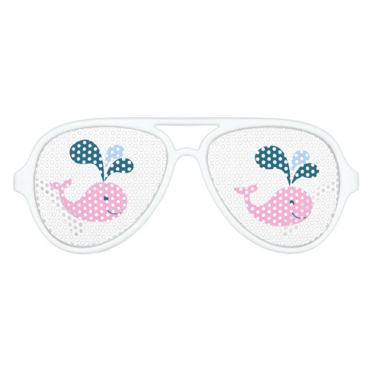 WHALE. FISH. NIEDLICHE PINK WALE ILLUSTRATION PARTYBRILLE (Vorderseite)