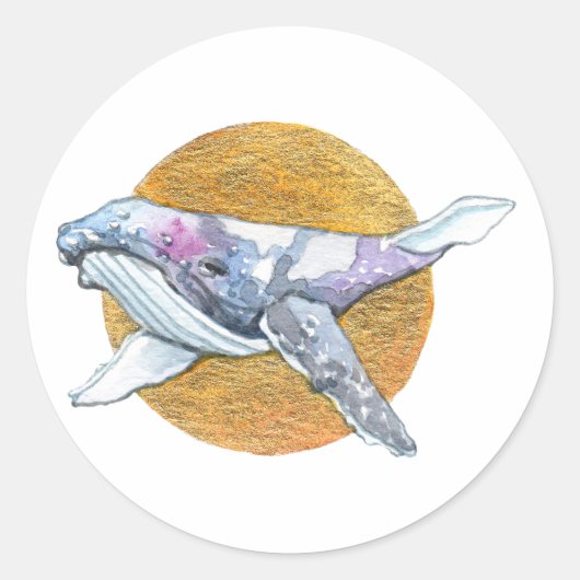 Whale Float Runder Aufkleber (Vorderseite)