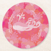 Whale flower of life runder pappuntersetzer (Vorderseite)
