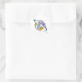 Whale Fly Runder Aufkleber (Tasche)
