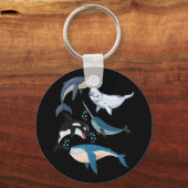 Whale For Whale Lovers Blue Beluga Orca Schlüsselanhänger (Vorderseite)