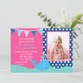 Whale Foto Geburtstagsparty Einladungen Girls (Stehend Vorderseite)