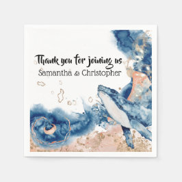 Whale Gelee Fisch Meereslebewesen Blaue Orange DIY Serviette