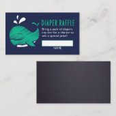 Whale Gender Reveal Diaper Raffle Ticket Begleitkarte (Vorne/Hinten)