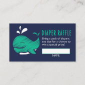 Whale Gender Reveal Diaper Raffle Ticket Begleitkarte (Vorderseite)
