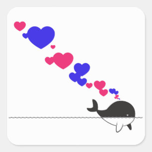 Whale Gender Reveal Quadratischer Aufkleber