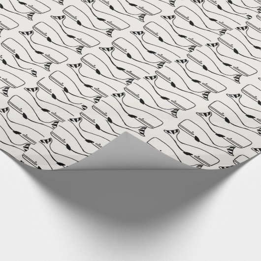 Whale geometrisch umhülltes Papier Geschenkpapier (Ecke)