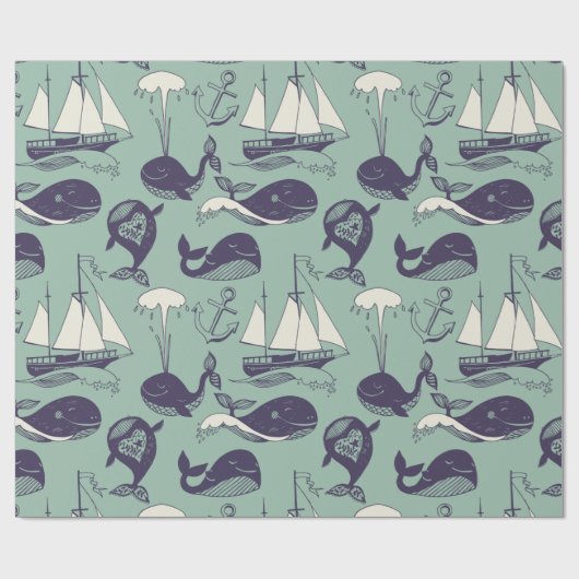 Whale Geschenkpapier (Flach)