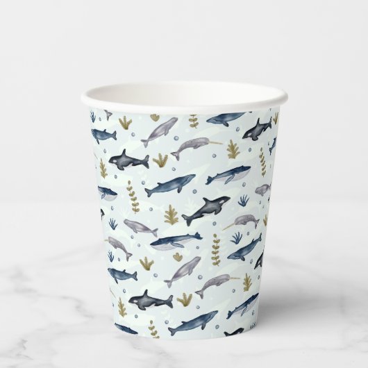 Whale-Geschichte Pappbecher (Rückseite)