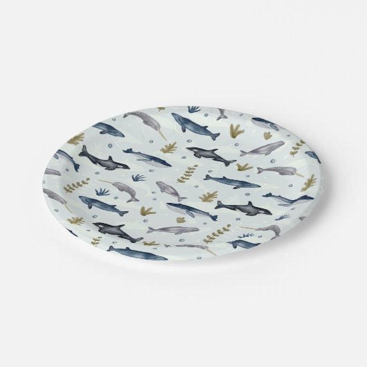 Whale-Geschichte Pappteller (Schrägansicht)