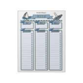 Whale Goal Planner Benutzerdefinierter Notepad Notizblock (Rotiert)