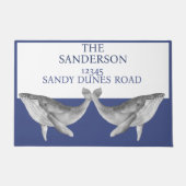 Whale Grau Blau und Weiß Fußmatte (Vorderseite)