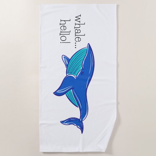 Whale Hello Beach Handtuch (Vorderseite)