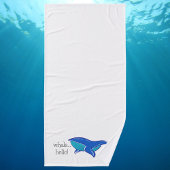 "Whale Hello" Blue Whale White Badehandtuch