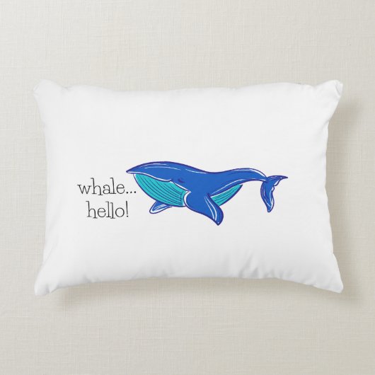 Whale Hello Funny Accent Pillow Dekokissen (Vorderseite)