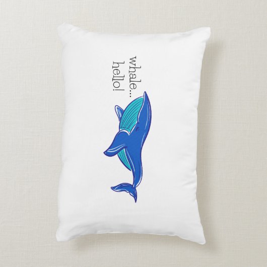 Whale Hello Funny Accent Pillow Dekokissen (Rückseite(Vertikal))