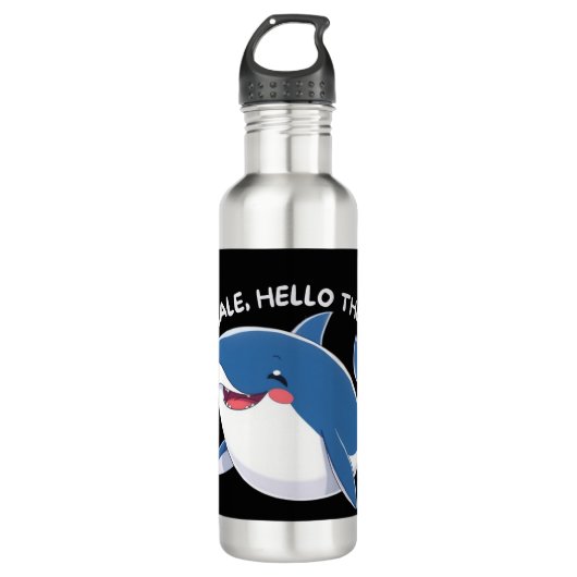 Whale Hello There Edelstahlflasche (Vorderseite)