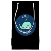 Whale Hello There Funny Whale Pun Dark BG Kleine Geschenktüte (Vorderseite)