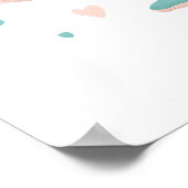 Whale Hello There Niedlich Kinderzimmer and Kids R Poster (Ecke)