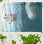 Whale Ho Geschirrtuch (Gefaltet)
