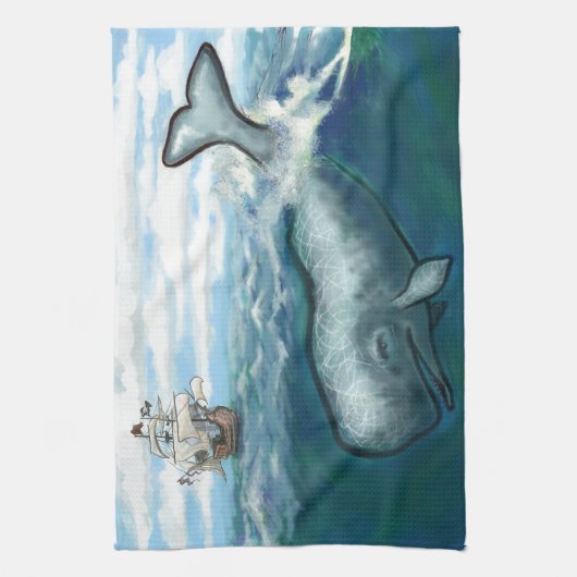 Whale Ho Geschirrtuch (Vertikal)