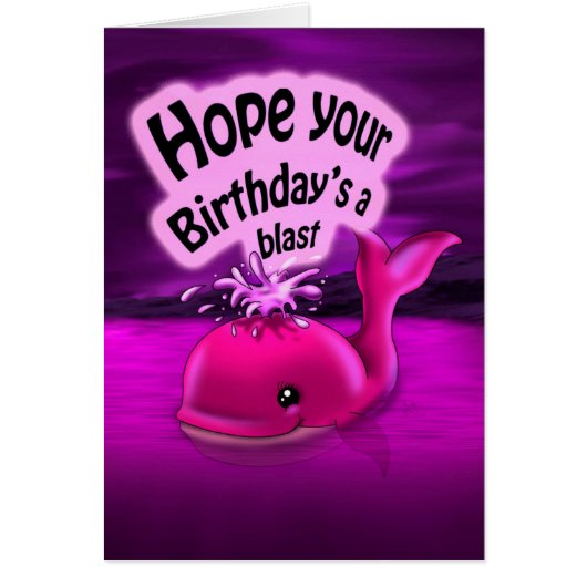Whale Hot Pink Niedliche Geburtstag (Vorne)
