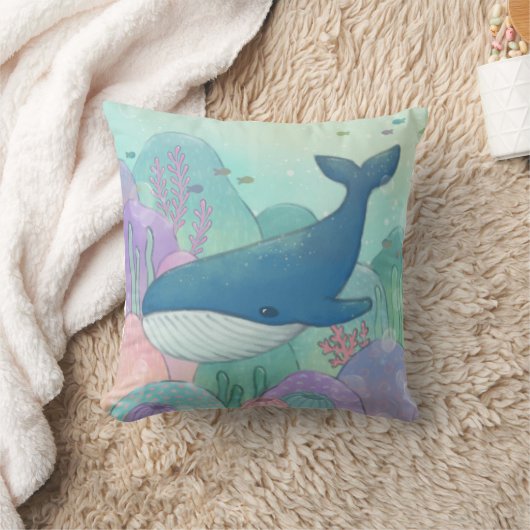 Whale Illustration Kissen (Decke)