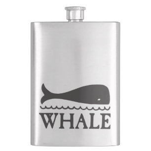 Whale-Illustration mit Text Flachmann