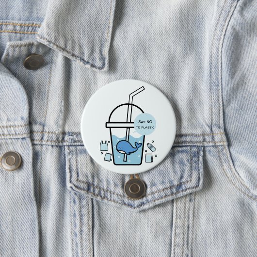 Whale im Cup, Nr. zum Plastic Earth Day Button (Beispiel)