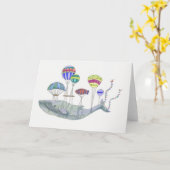 Whale im Flug Karte (Gelbe Blume)