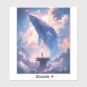 Whale in der Sky Fantasy Art Aufkleber (Blatt)