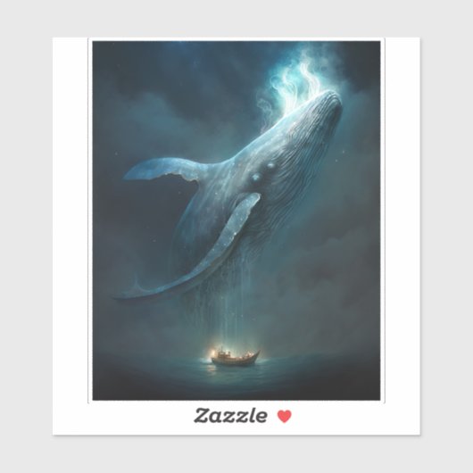 Whale in der Sky Fantasy Art Aufkleber (Blatt)