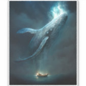 Whale in der Sky Fantasy Art Aufkleber (Vorderseite)