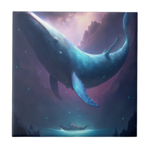 Whale in der Sky Fantasy Art Fliese