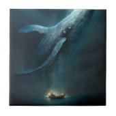 Whale in der Sky Fantasy Art Fliese (Vorderseite)