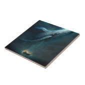 Whale in der Sky Fantasy Art Fliese (Seite)