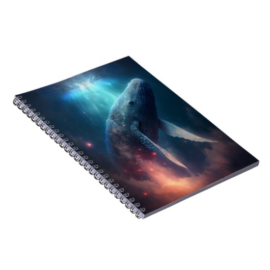 Whale in der Sky Fantasy Art Notizblock (Rechte Seite)