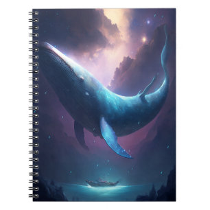 Whale in der Sky Fantasy Art Notizblock