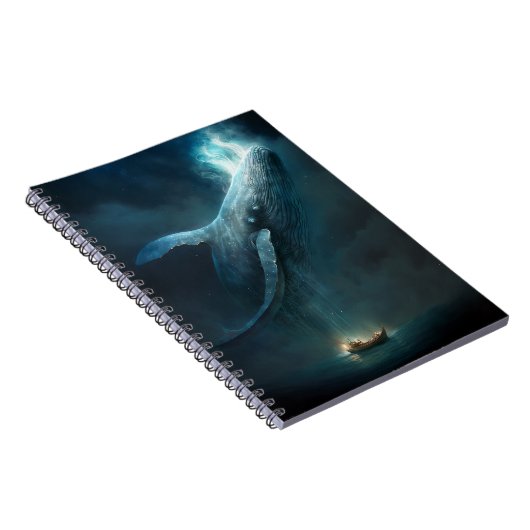 Whale in der Sky Fantasy Art Notizblock (Rechte Seite)